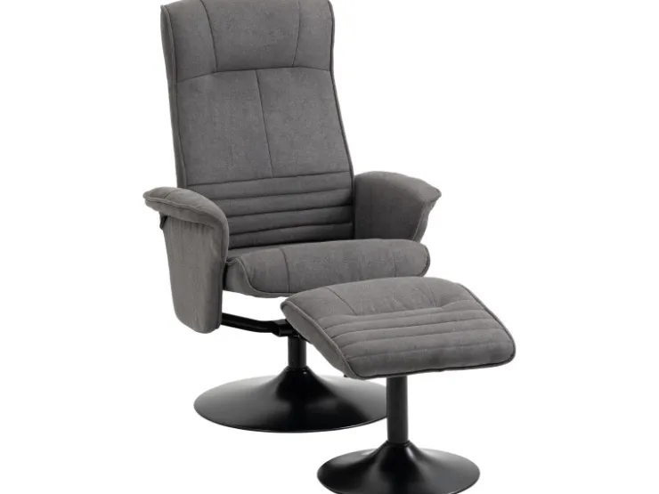 HOMCOM Relaxsessel mit Hocker Drehbar bis 150 kg Belastbar