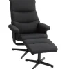 HOMCOM Relaxsessel mit Hocker Polyester Schwarz 74L x 81B x 102H cm