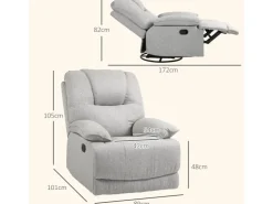HOMCOM Relaxsessel mit Liegefunktion Fußstütze Taschenfederkern* Sofas