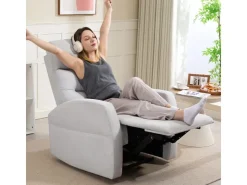 HOMCOM Relaxsessel mit Liegefunktion Polyester 76L x 93B x 103H cm Hellgrau