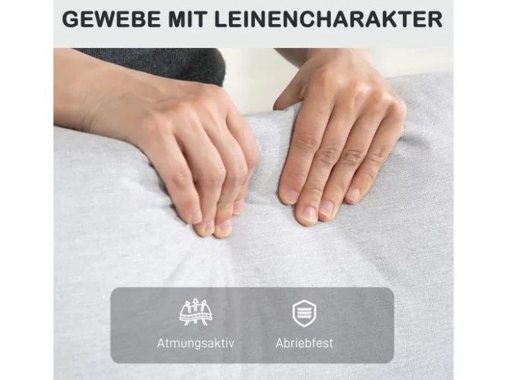 HOMCOM Relaxsessel mit Liegefunktion Polyester 76L x 93B x 103H cm Hellgrau