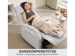 HOMCOM Relaxsessel mit Liegefunktion Polyester 76L x 93B x 103H cm Hellgrau