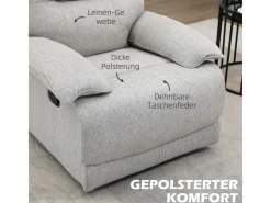 HOMCOM Relaxsessel mit Liegefunktion Leinenoptik Federkernsystem* Sessel