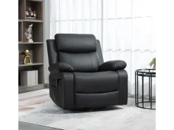 HOMCOM Relaxsessel mit Massagefunktion Elektrisch Kunstleder Schwarz