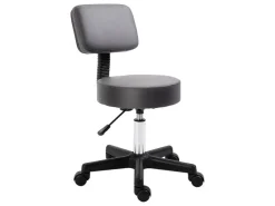 HOMCOM Rollhocker Höhenverstellbar mit Lehne Ø35 x 72-84 cm* Hocker