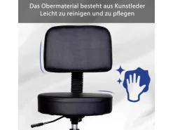 HOMCOM Rollhocker mit 5 Rollen Ø35 x 72-84 cm* Hocker