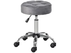 HOMCOM Salonstuhl mit Rädern Drehbar 35 x 35 x 49-61cm
