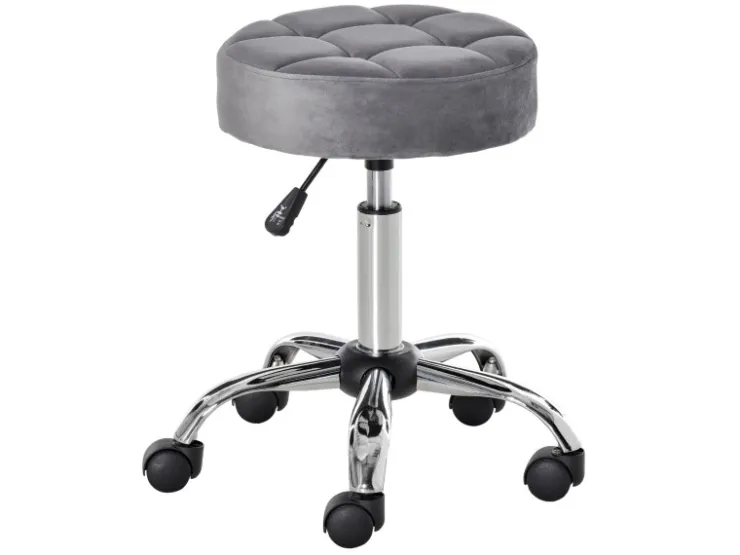 HOMCOM Salonstuhl mit Rädern Drehbar 35 x 35 x 49-61cm