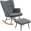 HOMCOM Schaukelstuhl mit Hocker* Hocker