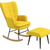 HOMCOM Schaukelstuhl mit Hocker 64x90x89 cm