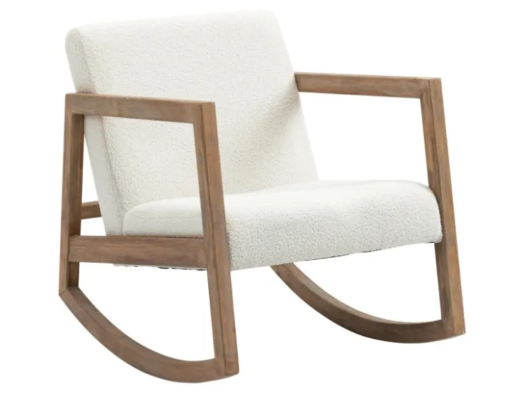 HOMCOM Schaukelstuhl mit Holzrahmen 60 x 81 x 71 cm