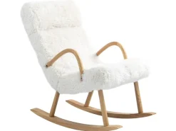 HOMCOM Schaukelstuhl mit Wollenoptik* Sessel
