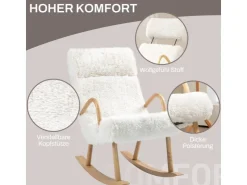 HOMCOM Schaukelstuhl mit Wollenoptik* Sessel