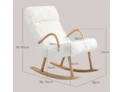 HOMCOM Schaukelstuhl mit Wollenoptik* Sessel