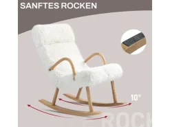 HOMCOM Schaukelstuhl mit Wollenoptik* Sessel
