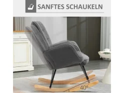 HOMCOM Schaukelstuhl mit Breiter Rückenlehne* Kissen