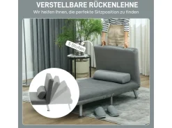 HOMCOM Schlafsessel Klappsessel mit Bettfunktion Rückenkissen* Kissen