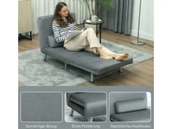 HOMCOM Schlafsessel Klappsessel mit Bettfunktion Rückenkissen* Kissen