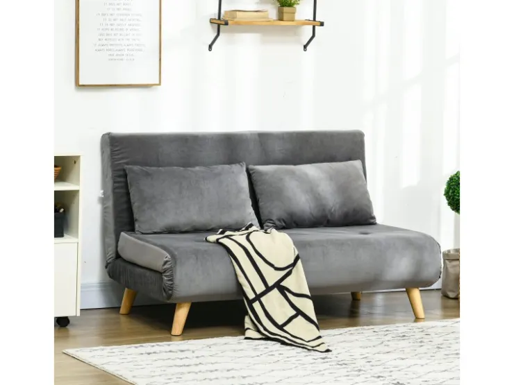 HOMCOM Schlafsessel mit Bettfunktion Kissen und Verstellbarer Rückenlehne* Sessel|Kissen