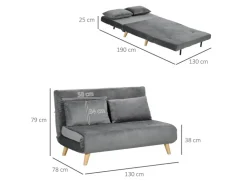 HOMCOM Schlafsessel mit Bettfunktion Kissen und Verstellbarer Rückenlehne* Sessel|Kissen