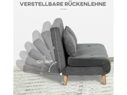 HOMCOM Schlafsessel mit Bettfunktion Kissen und Verstellbarer Rückenlehne* Sessel|Kissen