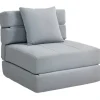 HOMCOM Schlafsessel Polybaumwolle Schaumstoff Hellgrau 70L x 70B x 61H cm