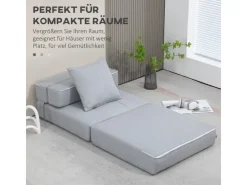 HOMCOM Schlafsessel Polybaumwolle Schaumstoff Hellgrau 70L x 70B x 61H cm