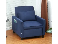 HOMCOM Schlafsessel Polyester Eukalyptusholz 74L x 84B x 81H cm