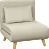 HOMCOM Schlafsessel Polyester Stahl Beige 72L x 78B x 79H cm* Sessel