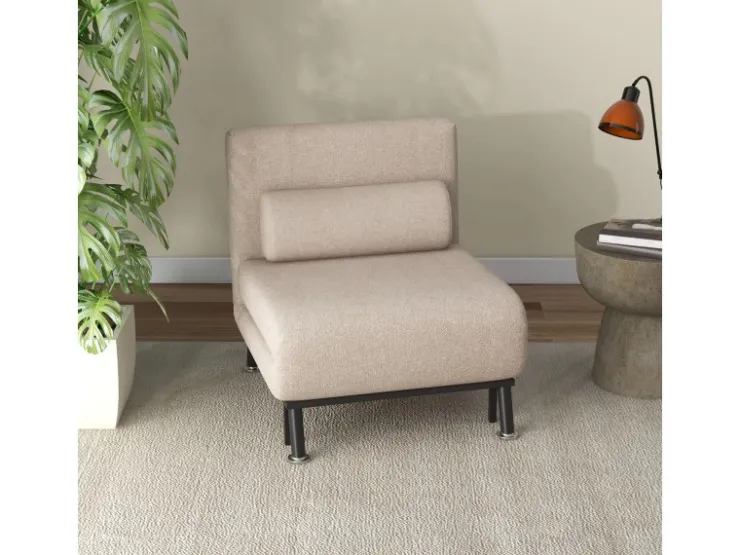 HOMCOM Schlafsessel Stahl Polyester 75L x 70B x 75H cm* Kissenbezüge