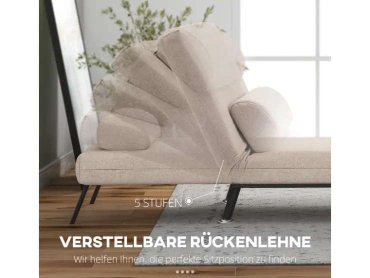 HOMCOM Schlafsessel Stahl Polyester 75L x 70B x 75H cm* Kissenbezüge