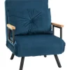 HOMCOM Schlafsofa mit Rückenkissen Stahl Polyester Blau 63L x 73B x 81H cm* Sofas