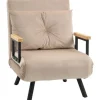 HOMCOM Schlafsofa mit Rückenkissen Stahl Polyester Beige 63L x 73B x 81H cm* Sofas