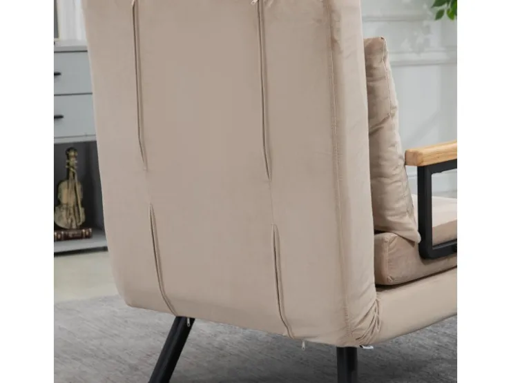 HOMCOM Schlafsofa mit Rückenkissen Stahl Polyester Beige 63L x 73B x 81H cm* Sofas