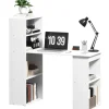 HOMCOM Schreibtisch mit Regal Laptoptisch Büroregal Weiß 120 x 55 x 120 cm