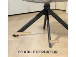 HOMCOM Sessel Drehbar Loungesessel mit Armlehne für Wohnzimmer Schlafzimmer Dunkelgrau