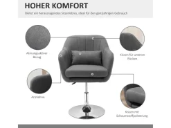 HOMCOM Sessel mit Armlehne Polyester 60B x 60T x 79-91H cm