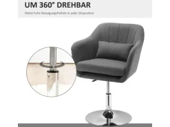 HOMCOM Sessel mit Armlehne Polyester 60B x 60T x 79-91H cm