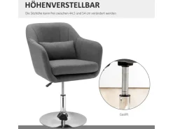HOMCOM Sessel mit Armlehne Polyester 60B x 60T x 79-91H cm