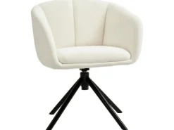 HOMCOM Sessel Polyester Metall Cremeweiß 58,5L x 59B x 78,5H cm