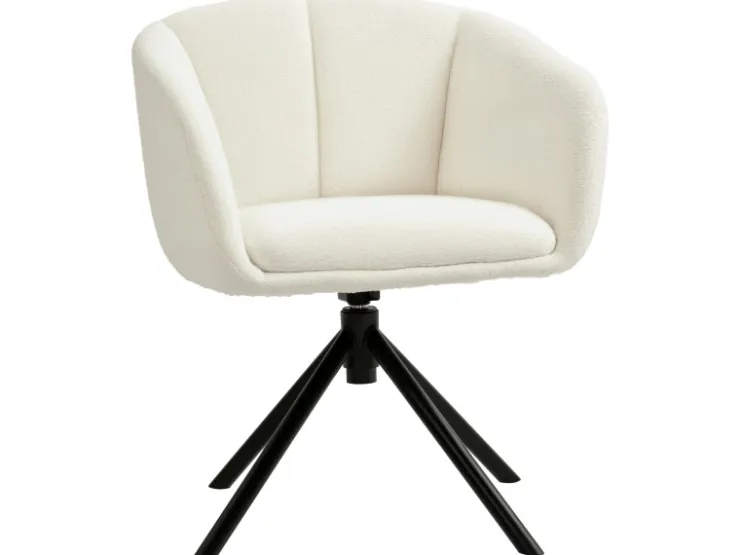 HOMCOM Sessel Polyester Metall Cremeweiß 58,5L x 59B x 78,5H cm