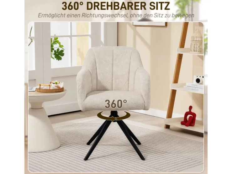 HOMCOM Sessel Wohnzimmer Loungesessel mit Stahlbeine Samtoptik für Schlafzimmer Beige