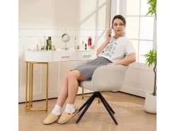 HOMCOM Sessel Wohnzimmer Loungesessel mit Stahlbeine Samtoptik für Schlafzimmer Beige
