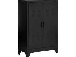 HOMCOM Sideboard mit 2 Verstellbaren Einlegeböden Schwarz 75 x 33 x 110 cm* Bücherregale