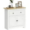 HOMCOM Sideboard Spanplatte 79L x 35B x 80H cm Weiß