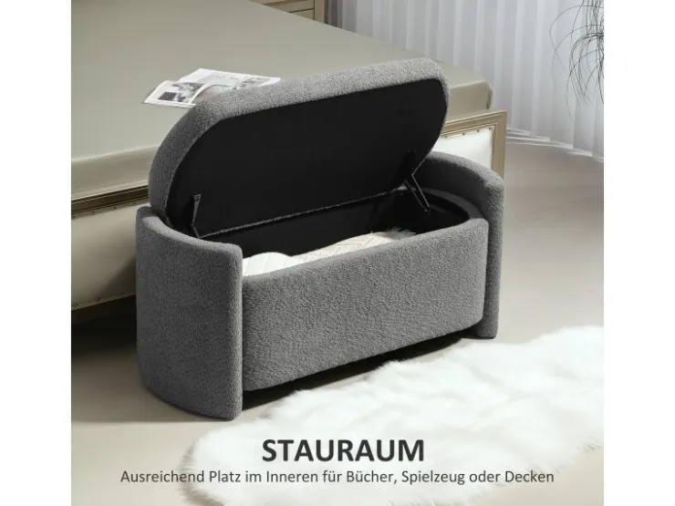 HOMCOM Sitzbank Bettbank mit Stauraum Polsterbank 105 x 44 x 45 cm