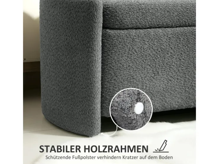HOMCOM Sitzbank Bettbank mit Stauraum Polsterbank 105 x 44 x 45 cm
