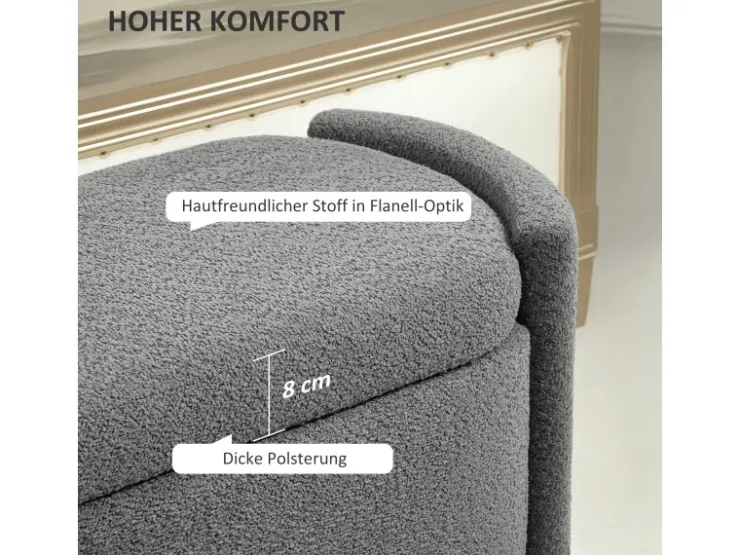 HOMCOM Sitzbank Bettbank mit Stauraum Polsterbank 105 x 44 x 45 cm