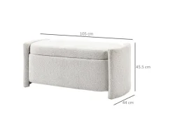 HOMCOM Sitzbank mit Stauraum Deckel Samtoptik für Wohnzimmer Creme 105 x 44 x 45,5 cm* Sitzbänke