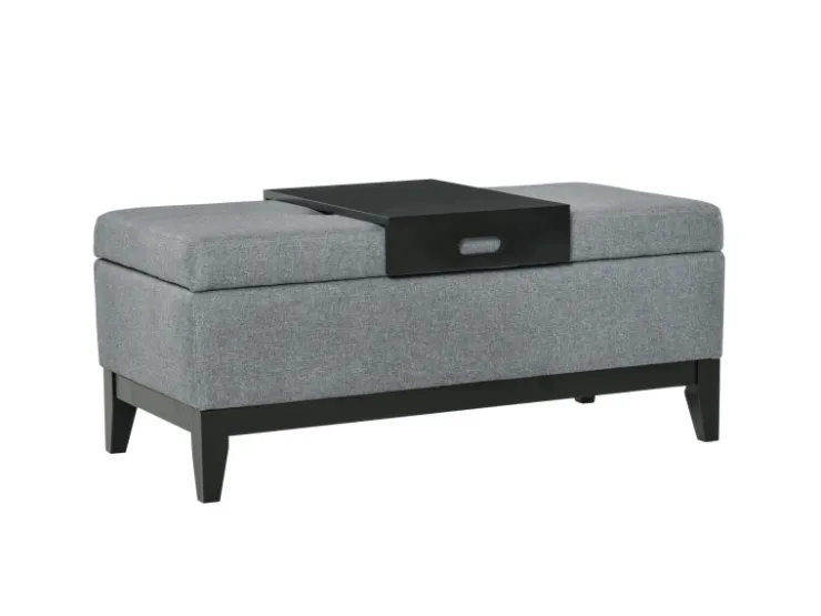 HOMCOM Sitzbank mit Stauraum Aufbewahrungsbox Dunkelgrau Schwarz 107 x 50 x 44cm* Sitzbänke